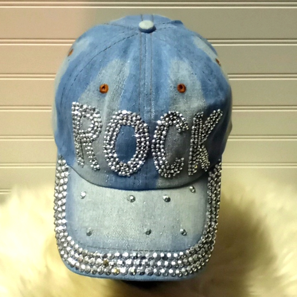 ROCK Bling 💎 Denim Baseball Cap